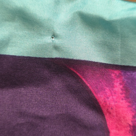 Alvilda Galan Pure Silk Scarf  Abstract Ribbon Art Print  Multicolor 34” Square - Picture 4 of 10